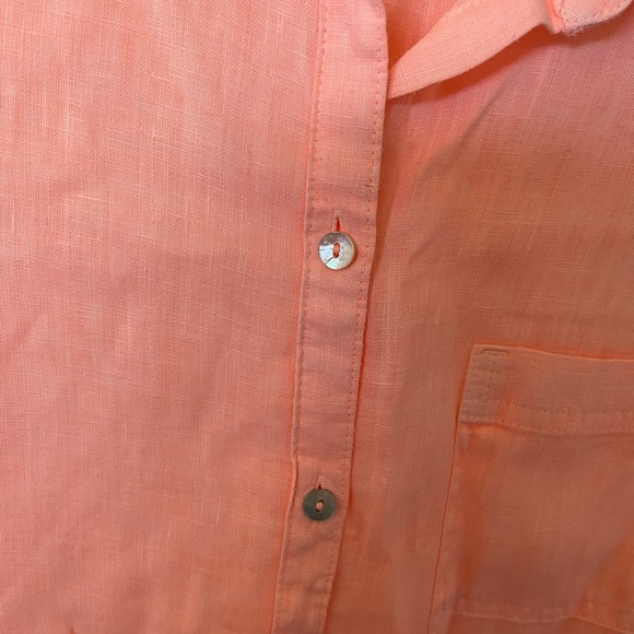 C&C California | 100% Linen Blouse | Orange | Size L - Picture 6 of 8